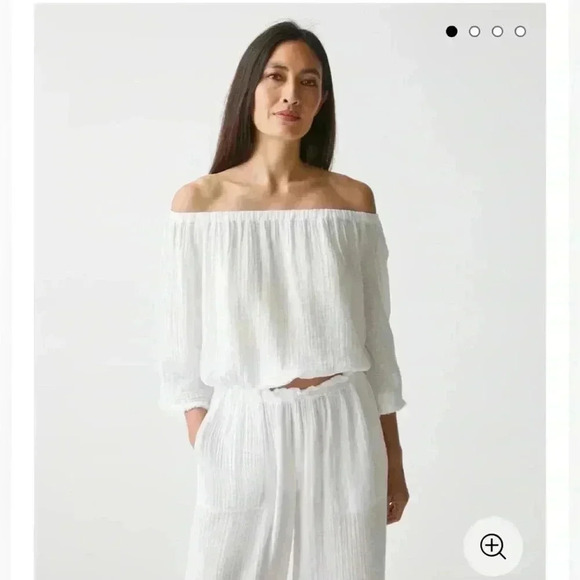 Stark X Gauze Off The Shoulder White Blouse Size XS - Picture 4 of 4